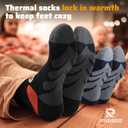 Ski Socks, 2/3 Pairs for Skiing, Snowboarding, Outdoor Sports - Thermal Knee-High Warm Socks for Men, Women, Youth (Large, Blue & Gray)