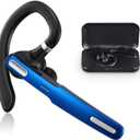 COMEXION Bluetooth Headset, Wireless Bluetooth Earpiece V5.0 Hands-Free Earphones with Stereo Noise Canceling Mic, Compatible iPhone Android Cell Phones Driving/Business/Office