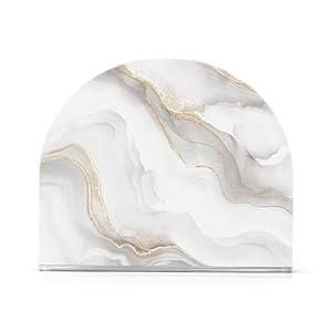 White Grey Marble Golden Line Napkin Holder for Table Paper Napkins Holder Acrylic Tissue Dispenser Kitchen Dining Room Bathroom Party Car Decor