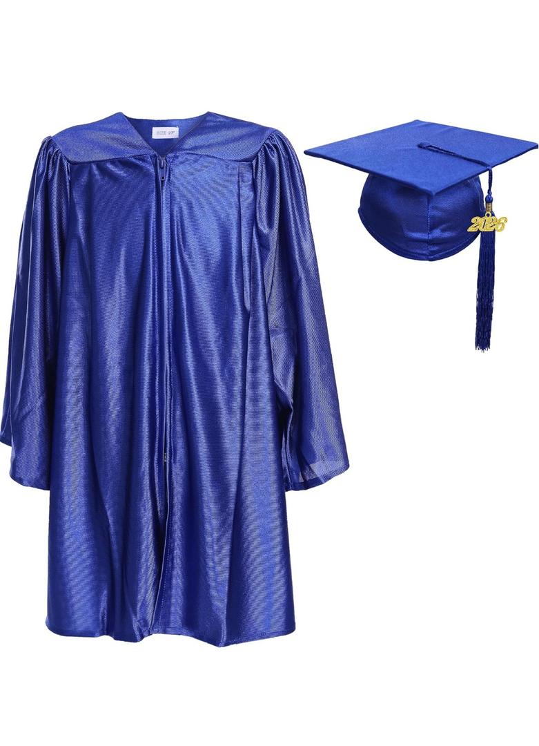 Newrara Unisex Shiny Kindergarten Graduation Gown Cap with Tassel, 30''
