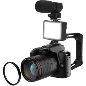 4K Vlogging Camera for YouTube, 64MP Night Vision Digital Camera for Photography with, 3in Screen 16X Digital Zoom Camcorders Video Camera with Fill Light Mic Stabilizer
