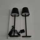 Table Lamp Set of 2, Mojimdo Cordless Desk Lamp 64 LEDs Dimmable [1700K/4500K/6000K with Stepless] Rechargeable Portable Table Light for Living Room Kids Bedroom Camping Outdoor Party Cafe Bar - Black