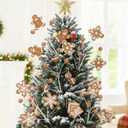 5 Pcs Large Christmas Gingerbread Decoration 17.7' Gingerbread Cookie Tree Picks Snowflake Baking Christmas Decorations Polymer Clay Rustic Branch Pick for Vase Home Xmas Tree Party Table