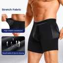 TAILONG Men's Compression Shorts with Side Pocket, Breathable Mesh Running Compression Underwear Workout Shorts for Athletic, Size L