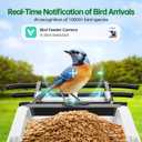 Smart Bird Feeder with Camera - Solar Powered Bird Watching Camera with 2K HD Live View, Auto Capture & AI Identify 10,000+ Species, 2.4G WiFi Outdoor Birdhouse, Ideal Gifts for Bird Lovers