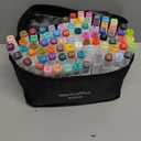 MemOffice 80 Colors Dual Tip Artist Markers Set with Carrying Case - Perfect for Coloring, Drawing, Sketching, Card Making and Illustration - Perfect for Adults