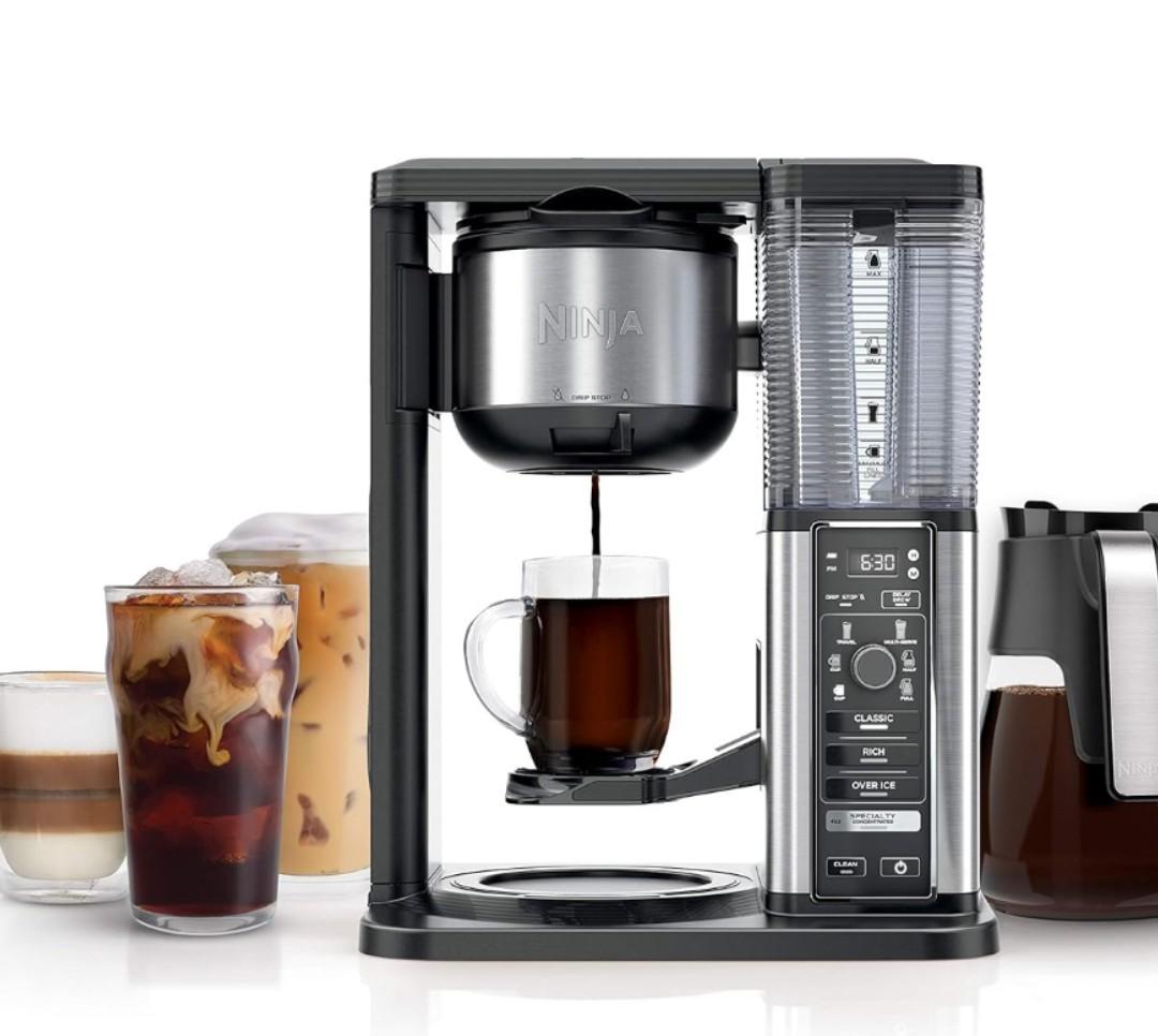 Ninja Specialty Coffee Maker, Hot & Iced Coffee, 6 Brew Styles, 8 Sizes, Small Cup to Travel Mug, 10-Cup Carafe, Fold-Away Frother, Permanent Filter, Removable Reservoir, Black, CM401