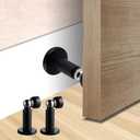 Door Stoppers Heavy Duty Magnetic Door Stopper for Wall & Bottom of Door Premium Adjustable Door Stop with Heavy-Duty Windproof Design, Constructed with SUS304 (Black-1PCS)