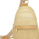 AOCINA Faux Straw Summer Purse 2026 Raffia Small Crossbody Bags for Women Travel RFID Woven Sling Bag Hawaiian Beach Vacation (Khaki Tan)