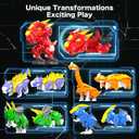 5-in-1 Transforming Dinosaur Robot Toys, STEM Building Kit with Triceratops Action Figures, Safe Set for Kids Boys Girls Age 3+ Boys & Girls, Birthday for Toddlers, 7.87 inches