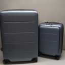 COOLIFE Luggage Suitcase Piece Set Carry On ABS+PC Spinner Trolley with pocket Compartmnet Weekend Bag(Night navy, 2-piece Set)