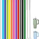 14 Pack Replacement Straws for 40 oz Stanley Adventure Travel Tumbler Cup, Reusable Plastic Straws with Cleaning Brush, Compatible with 40oz 30oz 20oz 14oz Stanley Water Jug, 12inch