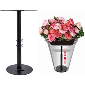 Plant Risers for Inside Pots, Adjustable Height 12-22" Metal Planter Lift Inserts Fillers Risers for Indoor Outdoor Large Tall Taper Planter Flower Pot (6" Base,8" Top,Black)