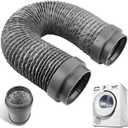 Dryer Vent Hose, 4 Inch Heavy Duty 5FT Flexible Aluminum Dryer Duct Hose, Heat Resistant Insulated Exhaust Hoses for Dryers, Crush Proof Fits for Universal Tight Spaces