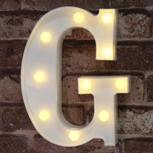 Pooqla LED Marquee Letter Lights Sign, Light Up Alphabet Letter for Home Party Wedding Decoration G (Warm White)