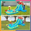 Inflatable Water Slide, Blow Up Water Slide with Climbing Wall, Water Slide for Kids Backyard with Basketball Hoop, Water Cannon and Splash Pool