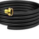 20FT Dehumidifier Drain Hose with 3/4 Inch FHT Connector, featuring Rust-Resistant Brass Fittings for Leak-Proof Connection, Perfectly Compatible with Most Dehumidifier Brands(7 Length Options) (Black)