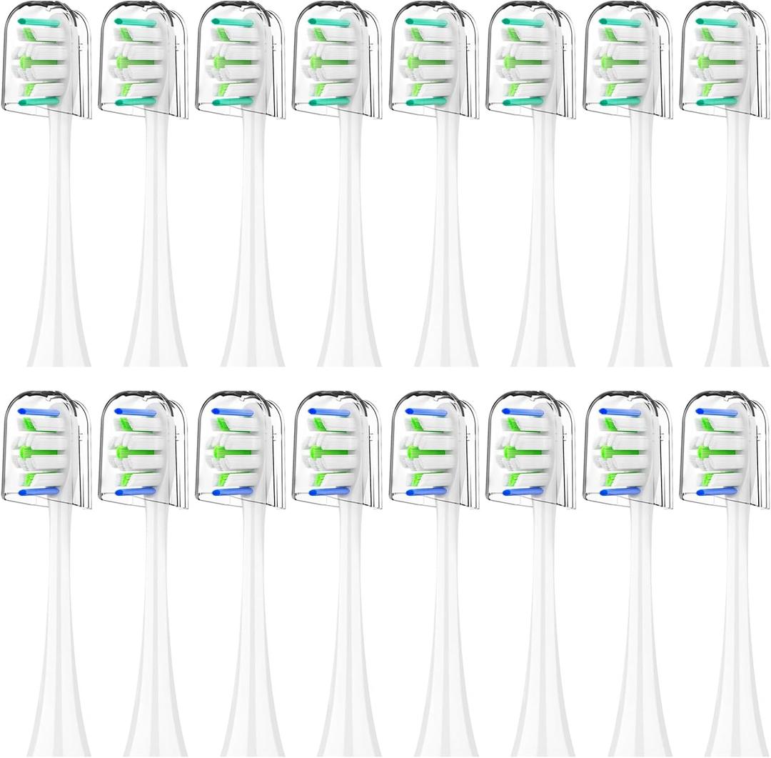 Replacement Toothbrush Heads for Philips Sonicare - 16 Pack Soft Gentle Bristles Compatible with Most Sonicare Click-On Electric Toothbrushes (White)