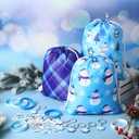 Capoda 86 Pcs Winter Party Favors Birthday Supplies 12 Snowflake Drawstring Bags 12 Silicone Bracelets 12 Keychains 50 Stickers for Christmas Winter Party Supplies Holiday Gifts Goodie Bag Stuffers