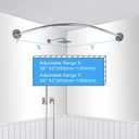 Silver L Shaped Shower Curtain Rod, 50"x50", Stainless Steel 304, No Drill Adhesive for Bathtub