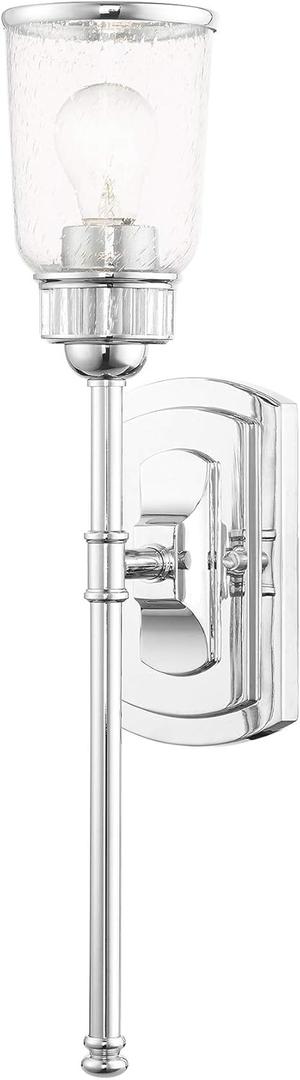 Livex Lighting Lawrenceville 1 Light Wall Sconce Polished Chrome Finish