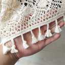 Vintage Crochet Tablecloths Lace Doilies Cotton Beige Square Tablecloths Table Cover Table Topper Wedding Home Party Decoration