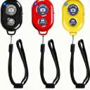Wireless Remote Shutter for Cellphones and Tablets (3 Pack), AOQIYUE Wireless Remote for iPhone/Android Camera Control, Selfie Clicker for Photos and Videos - Wrist Strap Included (Black-red-yellow)