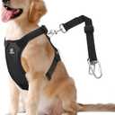VavoPaw Dog Seat Belt, Safety Vest Dog Car Harness with Adjustable Buckle Dog Seat Belt for Vehicle Nylon Pet Safety Seat Belts Heavy Duty(L, Black) (L (Chest: 22-32.3", Neck: 16.9-26"))