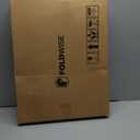 FoldWise Upgraded Folding TV Tray Table - Extra Large & Sturdy Laptop Table for Couch, Height & Angle Adjustable Desk for Dinner, Work & TV - Includes Footrest, Cup Holder, iPad Holder & Edge Stopper ((White) - Bright Wood)