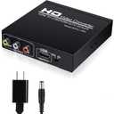 NEWCARE HDMI to RCA and HDMI Adapter Converter, 3RCA CVBS AV Composite Video Audio Adapter/Splitter, with PowerAdapter Support 1080P, PAL, NTSC, for HD TV, Older TV,Camera, Monitor, etc(Black)