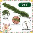 9Ft Christmas Norfolk Pine Garland, Real Touch Artificial Norfolk Pine Winter Greenery Garland for DIY Christmas Wreath Xmas Indoor Outdoor Home Decor