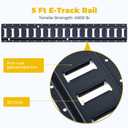 Trekassy E Track Rails Tie-Down Kit -12 Pieces: 4 Pack 5ft Etrack Rails, 4 E-Track Straps and 4 O-Rings for Trucks, Vans, Garages, Trailers Tie Down System, 5ft-12pcs