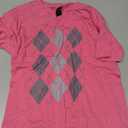 Preppy Plaid Argyle Stylish & Fun Faux Sweater Design T-Shirt, M