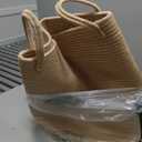 Jute Rope Woven Laundry Hamper Basket by YOUDENOVA, 72L Tall Luandry Basket, Baby Nursery Hamper for Blanket Storage in Bedroom-Large-Jute