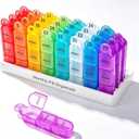 Cruxer Monthly Pill Organiser 3 Times a Day, Detachable 31 Day Pill Box, Travel 3 Times Pill Container, Pill Case 1 Month 32 Compartments, Tablet Organiser to Hold Vitamins, Fish Oil, Supplements