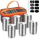 6PCS Camping Spice Kit with Travel Bag Salt, Pepper, Sugar and Herb Shakers Set, Seasoning Container for Outdoor Cooking, Hiking, and Home Use