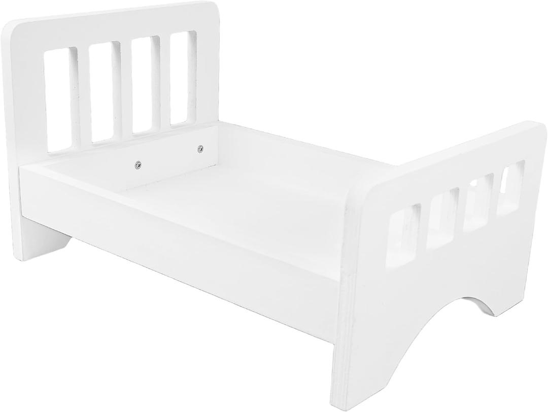 Newborn Photography Props Wooden Bed Baby Photoshoot Props Doll Bed Baby Photo Prop White Wood Mini Bed for Photography Baby Doll Bed Make The Old Bed Photography Props Baby Photo Studio Props