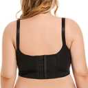 Plus Size Push Up Bras for Women, Back Fat Smoothing Bra Lace Underwire Full Coverage Padded Bras with Support (Black)