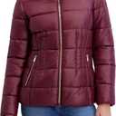 kensie Women's Outerwear Mid-length Puffer Jacket (Red, XL)