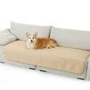 Bedsure 100% Waterproof Couch Cover for Dogs Washable - Non Slip Waterproof Dog Blanket for Couch Sofa, Lightweight Furniture Protector Durable for Pet Cat Puppy with Non-Slip Bottom, Beige, 30x70IN