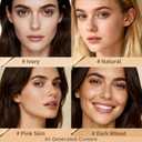 Full Coverage Foundation Stick with Contour Brush, Waterproof & Long-Lasting Foundation Makeup, Buildable Concealer Stick for All Skin Types, Lightweight Daily Natural Matte Finish for Beginners