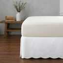 Greenland Home Paisley Quilted 100% Cotton Bed Skirt, White, Twin