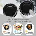 100Pcs Black Paper Plates and Napkins Set - Disposable Party Tableware for Graduation Birthday Wedding