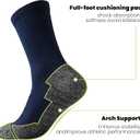 Wildarms Athletic Running Socks Cushion Padded Moisture Wicking Crew (10-13, Black+ Gray+ Dark Blue)