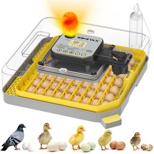 Incubator for Hatching Eggs-48 Egg Capacity, Auto Egg Turner & New Auto Precision Humidity Control System, 360 Clear Viewing for Chicken, Duck and Quail Eggs