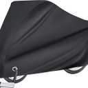 Bike Cover for 1 bike, Outdoor Waterproof Bicycle Covers Rain Sun UV Dust Wind Proof with Lock Hole for Mountain Road Electric Bike (Basic Black)