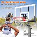 AWII SPORT Basketball Hoop 44 Inch Backboard Protable Basketball Hoop Outdoor, 4.8-10ft Height Adjustable Basketball Goal System for Kids Youth Adults Play in Backyard/Courts/Indoor