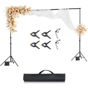 VEVOR Backdrop Stand, 10 x 10 ft Adjustable Photo Backdrop Stand Kit, Portable Background with 4 Crossbars, Heavy Duty Projector Screen , for Wedding, Photo Video Studio & Party