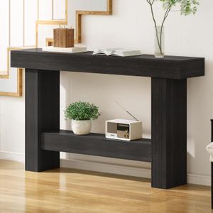 55 Inch Farmhouse Console Table, Wooden T-Shaped Sofa Table Behind the Couch, Industrial Entryway Tables with Storage for Living Room, Entrance, Hallway
