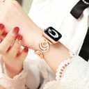 Ygtiecs Compatible with Apple Watch Band Series 7 41mm 40mm 38mm, Easy Adjustable Bracelet for Women, Bling Shiny Diamond on Moon, Dressy Replacement for Series 7 6 5 4 3 2 1 SE -iWatch Band Rose Gold